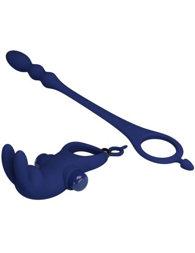 PRETTY LOVE AYAD ANILLO VIBRADOR RABBIT CON PLUG AZUL