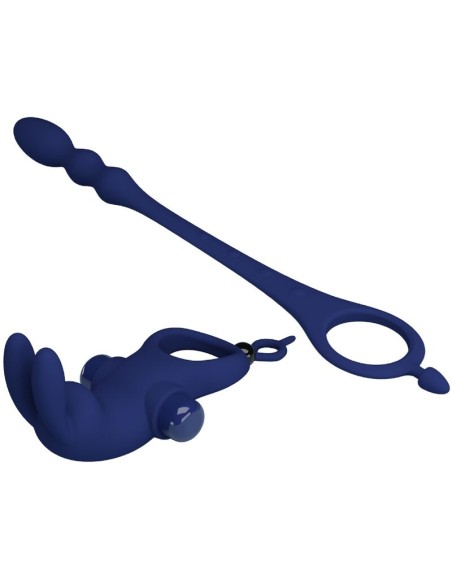PRETTY LOVE AYAD ANILLO VIBRADOR RABBIT CON PLUG AZUL