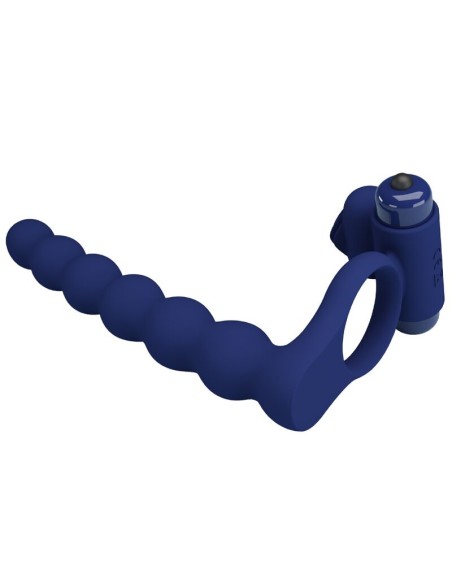 PRETTY LOVE AJMAL ANILLO VIBRADOR CON PLUG AZUL