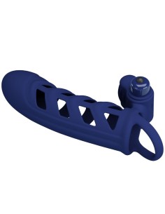 PRETTY LOVE ALTAF ANILLO VIBRADOR CON FUNDA DE SILICONA AZUL