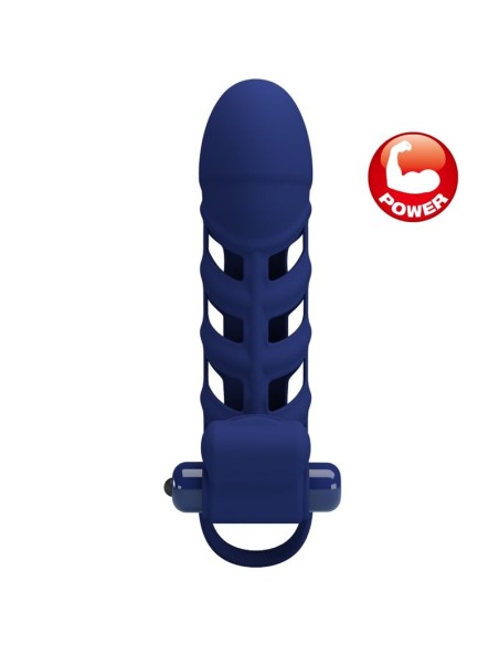 PRETTY LOVE ALTAF ANILLO VIBRADOR CON FUNDA DE SILICONA AZUL