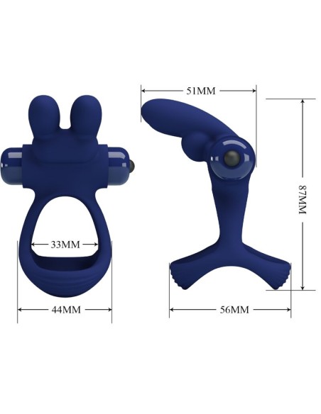 PRETTY LOVE FRANCISCO DOBLE ANILLO VIBRADOR RABBIT AZUL PRETTY LOVE FRANCISCO DOBLE ANILLO VIBRADOR RABBIT AZUL