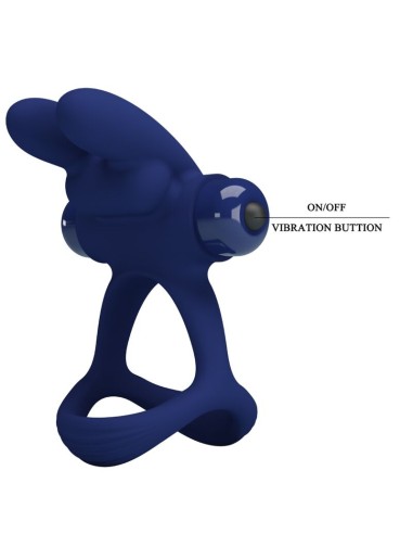 PRETTY LOVE FRANCISCO DOBLE ANILLO VIBRADOR RABBIT AZUL