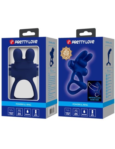PRETTY LOVE FRANCISCO DOBLE ANILLO VIBRADOR RABBIT AZUL