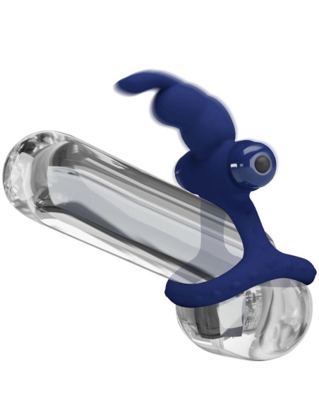 PRETTY LOVE LUCHITO DOBLE ANILLO VIBRADOR RABBIT AZUL