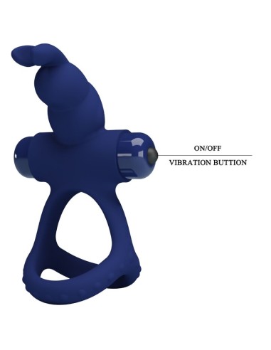 PRETTY LOVE LUCHITO DOBLE ANILLO VIBRADOR RABBIT AZUL