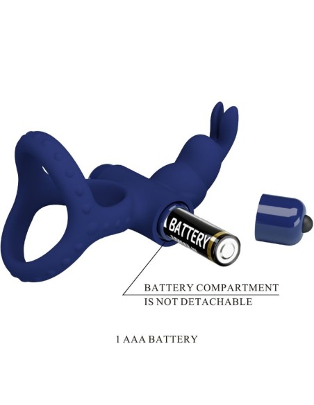 PRETTY LOVE LUCHITO DOBLE ANILLO VIBRADOR RABBIT AZUL