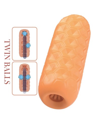PRETTY LOVE TWIN BALLS MASTURBADOR MASCULINO NARANJA