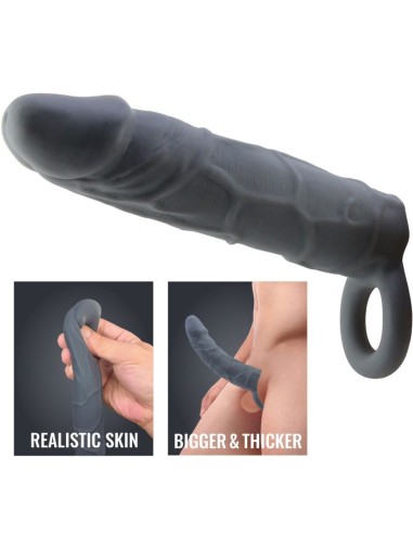 PRETTY LOVE FUNDA DE PENE DE PIEL REALASTICA GRIS OSCURO