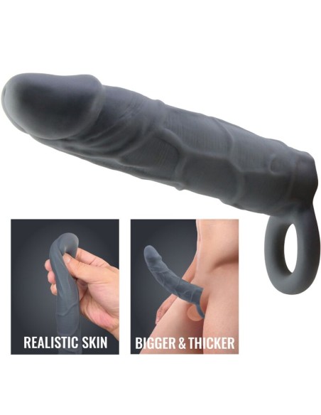 PRETTY LOVE FUNDA DE PENE DE PIEL REALASTICA GRIS OSCURO