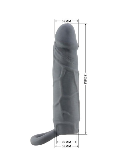 PRETTY LOVE FUNDA DE PENE DE PIEL REALASTICA GRIS OSCURO