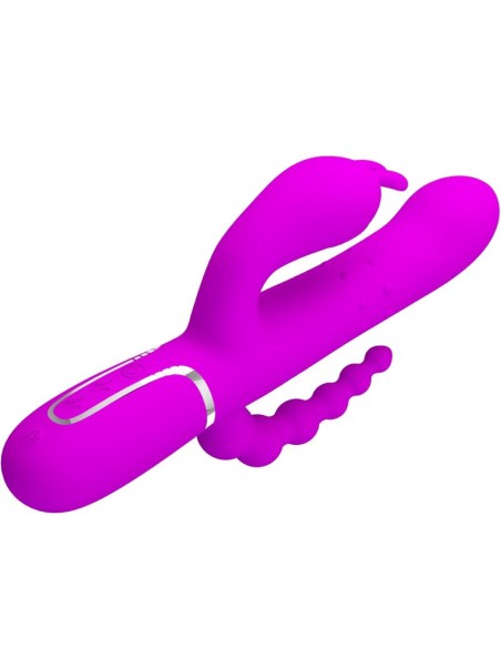 PRETTY LOVE CAMMY TRIPLE VIBRADOR MULTIFUNCIAN 4 EN 1 ROSA