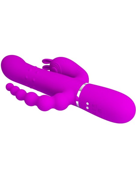PRETTY LOVE CAMMY TRIPLE VIBRADOR MULTIFUNCIAN 4 EN 1 ROSA