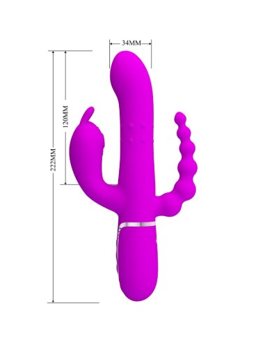 PRETTY LOVE CAMMY TRIPLE VIBRADOR MULTIFUNCIAN 4 EN 1 ROSA