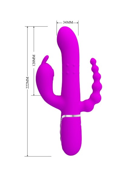 PRETTY LOVE CAMMY TRIPLE VIBRADOR MULTIFUNCIAN 4 EN 1 ROSA