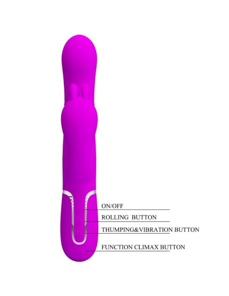 PRETTY LOVE CAMMY TRIPLE VIBRADOR MULTIFUNCIAN 4 EN 1 ROSA
