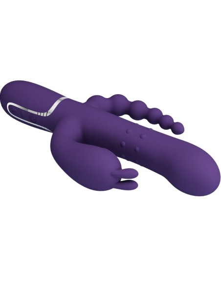 PRETTY LOVE CAMMY TRIPLE VIBRADOR MULTIFUNCIAN 4 EN 1 MORADO