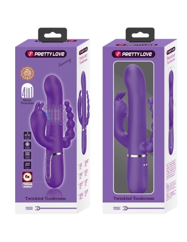PRETTY LOVE CAMMY TRIPLE VIBRADOR MULTIFUNCIAN 4 EN 1 MORADO