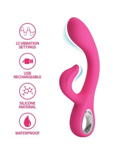 PRETTY LOVE FRITZ VIBRADOR RABBIT 12 VIBRACIONES ROSA 2