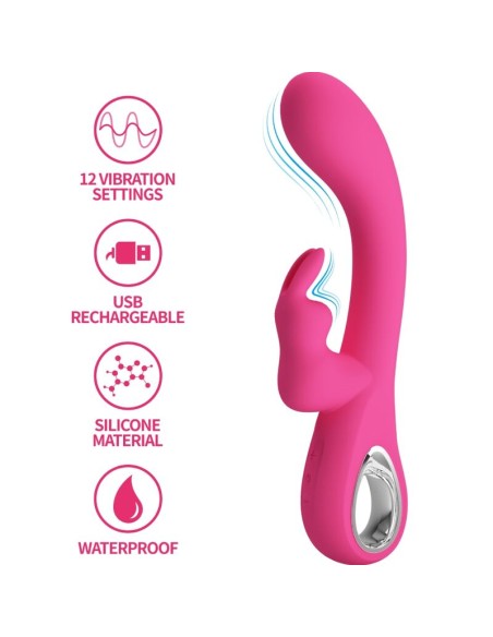 PRETTY LOVE NOVAK VIBRADOR RABBIT 12 VIBRACIONES ROSA