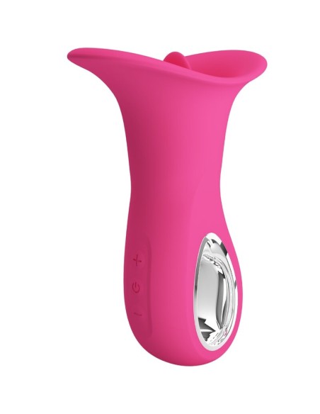 PRETTY LOVE CLYDE VIBRADOR ORAL LENGUA VIBRADORA 12 VIBRACIONES ROSA