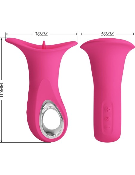 PRETTY LOVE CLYDE VIBRADOR ORAL LENGUA VIBRADORA 12 VIBRACIONES ROSA