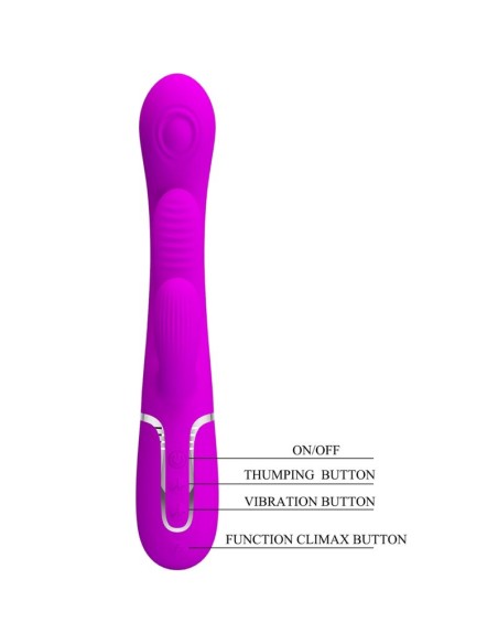 PRETTY LOVE SHANIA TRIPLE VIBRADOR RABBIT MULTIFUNCIAN ROSA