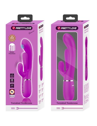PRETTY LOVE SHANIA TRIPLE VIBRADOR RABBIT MULTIFUNCIAN ROSA