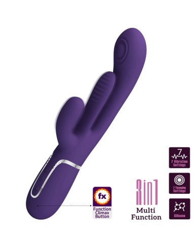 PRETTY LOVE SHANIA TRIPLE VIBRADOR RABBIT MULTIFUNCIAN MORADO