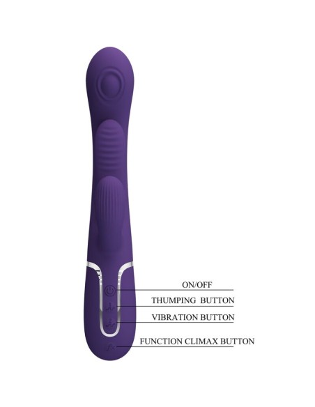 PRETTY LOVE SHANIA TRIPLE VIBRADOR RABBIT MULTIFUNCIAN MORADO