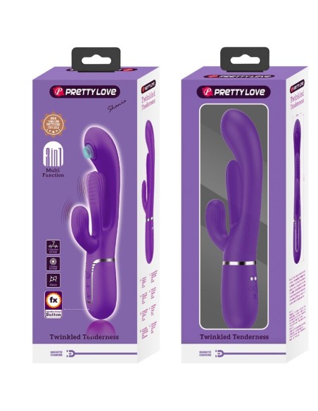 PRETTY LOVE SHANIA TRIPLE VIBRADOR RABBIT MULTIFUNCIAN MORADO