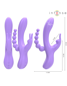 INTENSE MIKO TRIPLE VIBRADOR RABBIT ESTIMULADOR ANAL 7 VIBRACIONES MORADO 2