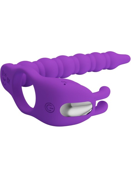 PRETTY LOVE BLACKNEY ANILLO PENE CON PLUG VIBRADOR LILA