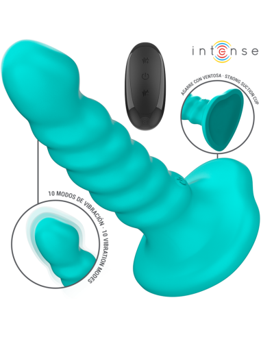 INTENSE BUFFY VIBRADOR TALLA S DISEAO EN ESPIRAL 10 VIBRACIONES AZUL CONTROL REMOTO