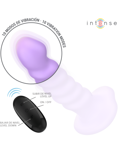 INTENSE BRENDA VIBRADOR TALLA M DISEAO EN ESPIRAL 10 VIBRACIONES MORADO CONTROL REMOTO