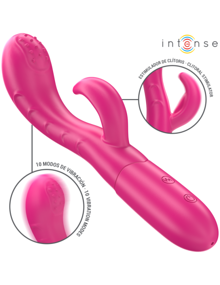 INTENSE AMARA VIBRADOR CON LENGUA ESTIMULADORA 10 VIBRACIONES ROSA
