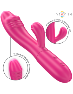 INTENSE IVY VIBRADOR FLEXIBLE 10 VIBRACIONES CON LENGUA ESTIMULADORA ROSA 2