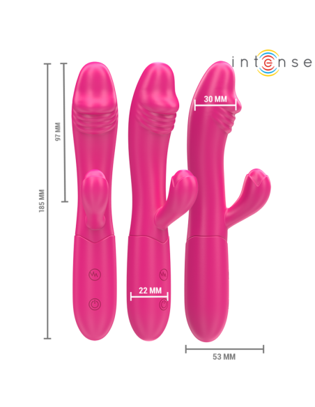 INTENSE IVY VIBRADOR FLEXIBLE 10 VIBRACIONES CON LENGUA ESTIMULADORA ROSA