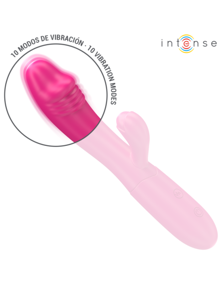INTENSE IVY VIBRADOR FLEXIBLE 10 VIBRACIONES CON LENGUA ESTIMULADORA ROSA