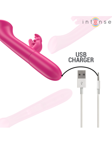 INTENSE JULIETA VIBRADOR RABBIT 186 CM 10 VIBRACIONES ROSA
