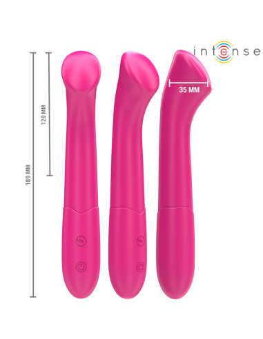 INTENSE PATY VIBRADOR 19 CM FLEXIBLE 10 VIBRACIONES MODELO 2 ROSA