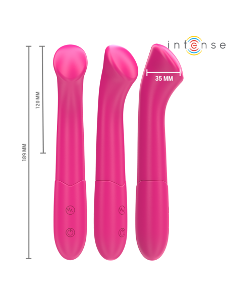 INTENSE PATY VIBRADOR 19 CM FLEXIBLE 10 VIBRACIONES MODELO 2 ROSA