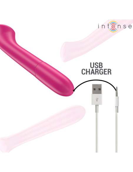 INTENSE PATY VIBRADOR 19 CM FLEXIBLE 10 VIBRACIONES MODELO 2 ROSA