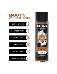 BRUMA ACEITE DE MASAJE PREMIUM EFECTO CALOR SABOR TARTA AMERICANA 3 EN 1 100 ML