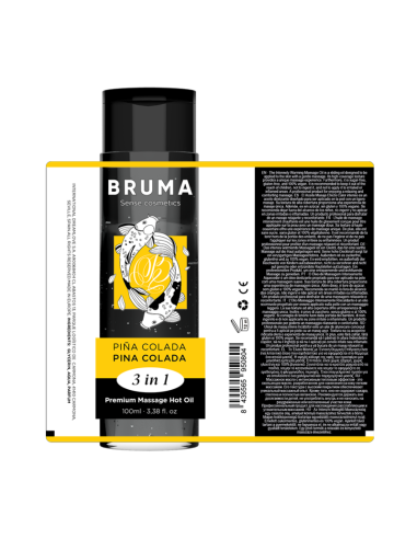 BRUMA ACEITE DE MASAJE PREMIUM EFECTO CALOR SABOR PIAA COLADA 3 EN 1 100 ML