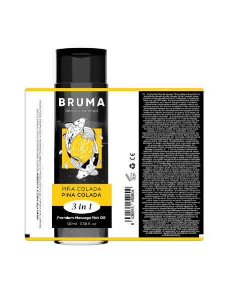BRUMA ACEITE DE MASAJE PREMIUM EFECTO CALOR SABOR PIAA COLADA 3 EN 1 100 ML