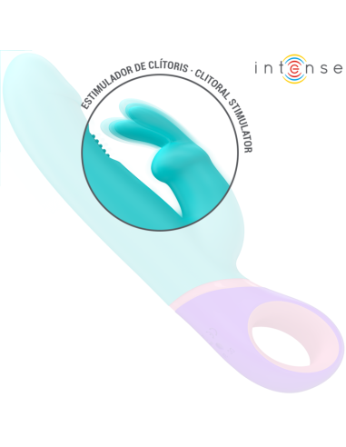 INTENSE MANICA VIBRADOR RABBIT CON ESTIMULADOR ROTATORIO DEL PUNTO G AZUL
