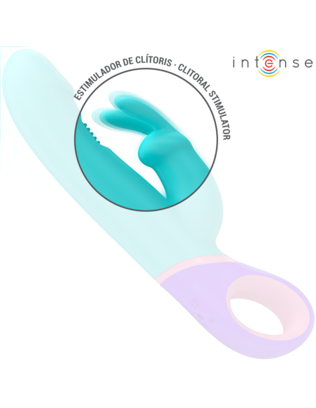 INTENSE MANICA VIBRADOR RABBIT CON ESTIMULADOR ROTATORIO DEL PUNTO G AZUL