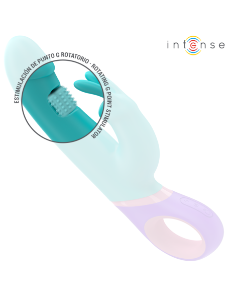 INTENSE MANICA VIBRADOR RABBIT CON ESTIMULADOR ROTATORIO DEL PUNTO G AZUL