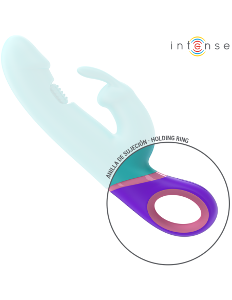 INTENSE MANICA VIBRADOR RABBIT CON ESTIMULADOR ROTATORIO DEL PUNTO G AZUL